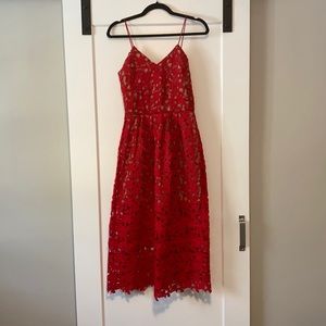 Red lace dress